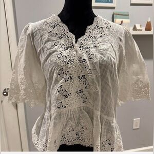 Elegant White Lace Women's Top